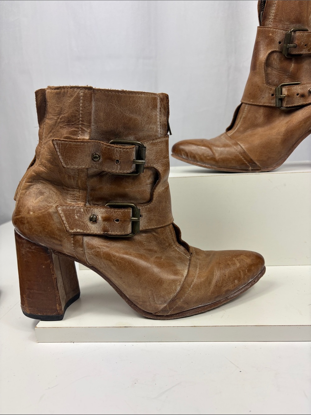 Freebird by Steven Joey Booties in Camel. - Picture 4 of 16